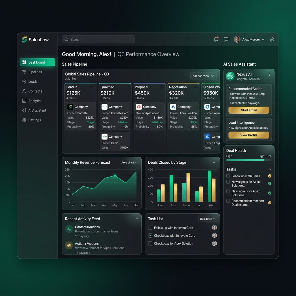 Unim AI CRM Dashboard Mockup